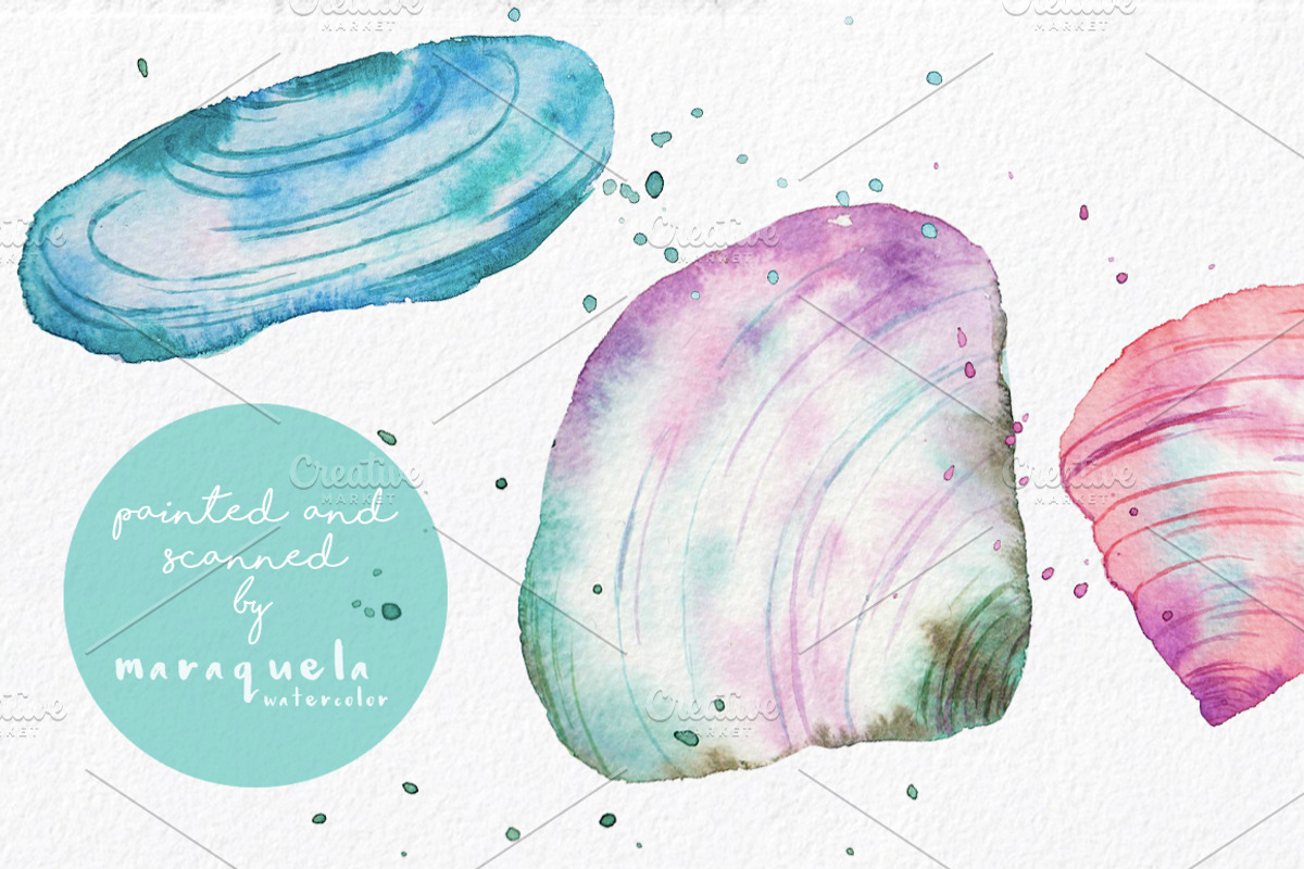 Underwater Life ClipArt Watercolor, an Animal Illustration by MaraquelaStudio (Photo 6 of 6)