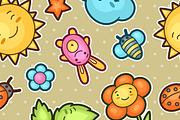 Seamless kawaii child patterns., a Pattern Graphic by incomible (Thumbnail 3 of 3)