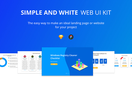 Simple and white UI Kit, an UI Kit Template by Amazing Custom Icons