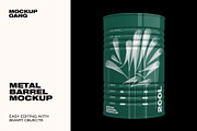 Metal Barrel Mockup, a Cups & Container Mockup by Mockup Gang (Thumbnail 1 of 4)