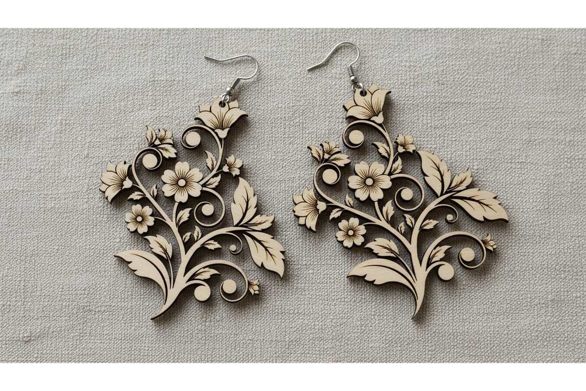 Flower Art Earring Designs, a Graphic by musafir_fashion (Photo 4 of 11)