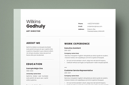 Clean Resume Template, CV Template, a Resume Template by Niofix