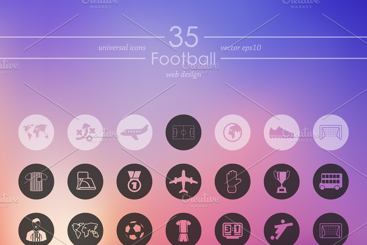 35 FOOTBALL icons, a Templates & Theme by Palau