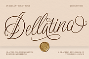 Dellatino - An Elegant Script Font, a Script Font by Ainun Jinan (Thumbnail 1 of 12)