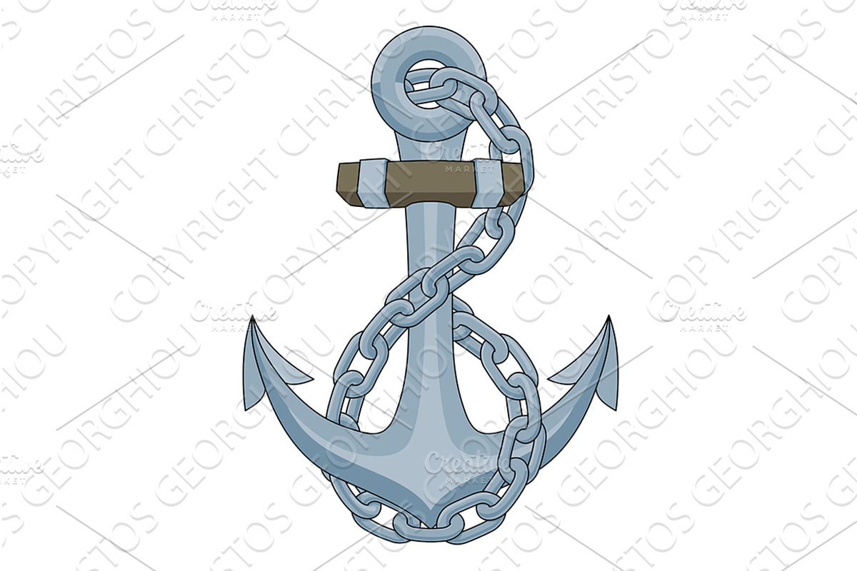 Ship Anchor Boat Chain Nautical, an Object Illustration by Christos Georghiou