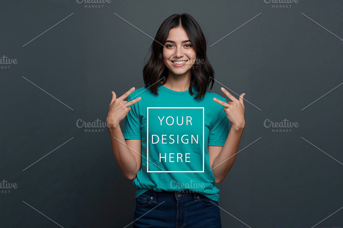 T-Shirt Mockup - Teal Edition, a Shirt Mockup by ForhadGFX (Photo 5 of 12)