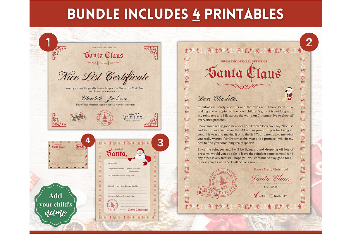 Letter from Santa Bundle | Nice List, a Templates & Theme by Templatables (Photo 2 of 10)