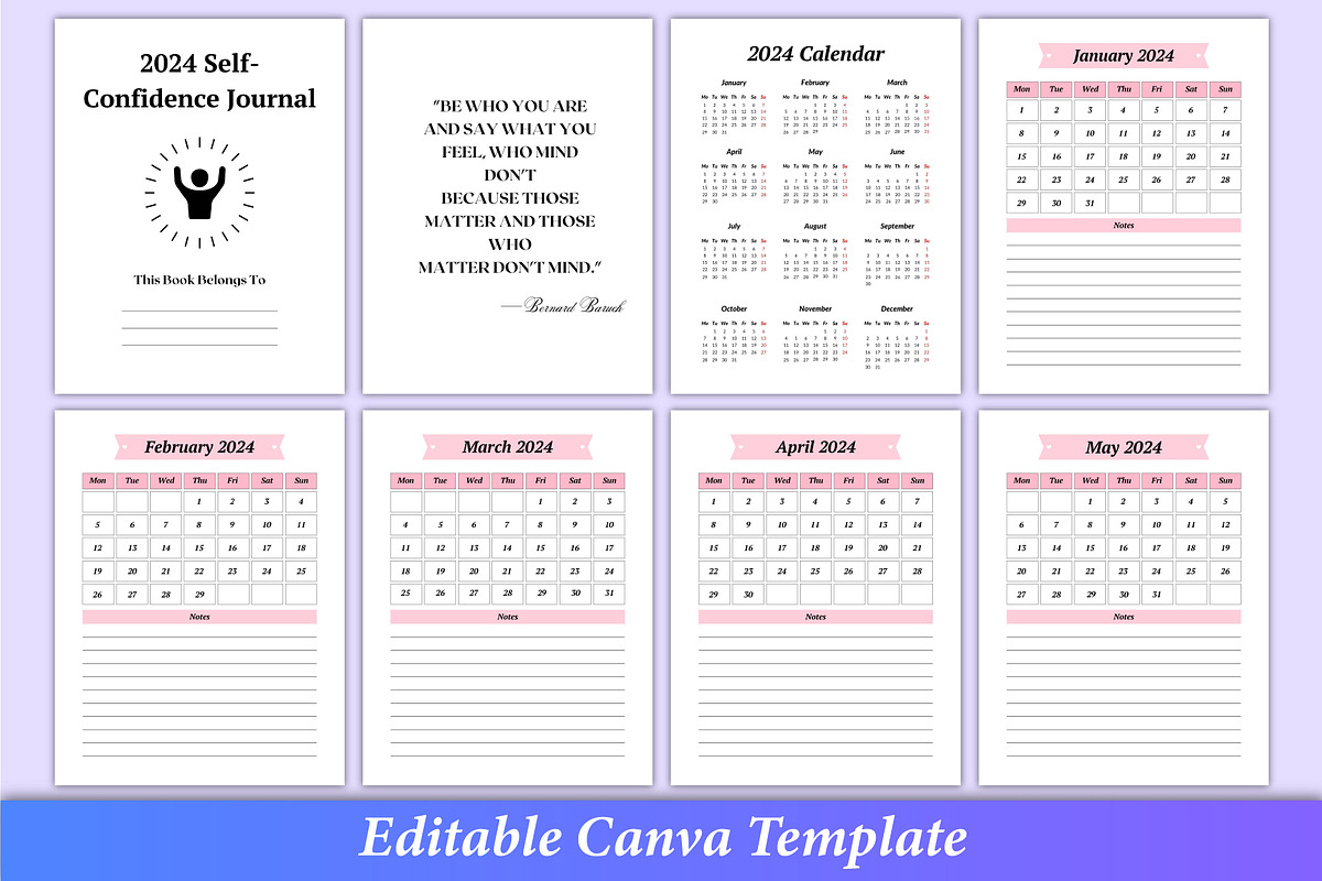 2024 Self Confidence Journal Canva | Creative Market