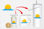 Sun and Waves Clipart, a Graphic by Artnoy (Thumbnail 4 of 5)