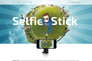 Selfie Stick One Page PSD Template