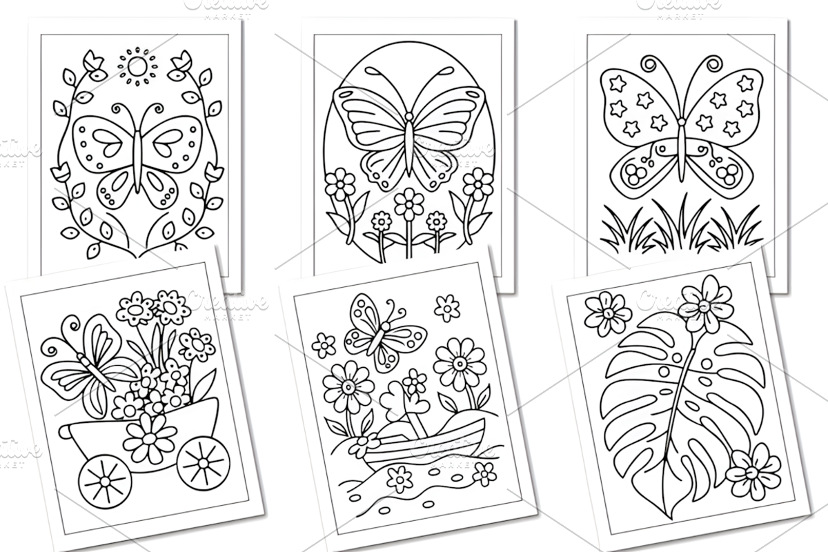 Cute Butterfly Coloring Book, a Decorative Illustration by Coco Bloom (Photo 3 of 3)
