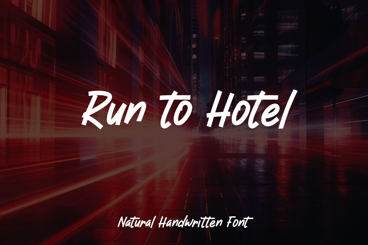 Run to Hotel - Handwriting Font, a Handwritten Font by Mightyfire (Photo 1 of 4)
