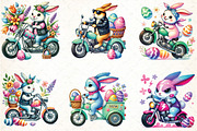 Easter Biker Bunny Sublimation, an Illustration by DreamCafeArt (Thumbnail 2 of 5)