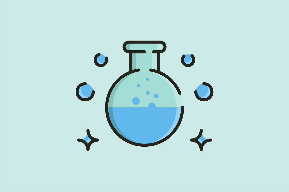 Glass laboratory flask, a Solid Icon by REIKYDEWANSASONGKO (Photo 2 of 2)