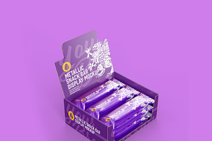 Metallic Snack Bars Display Box Mock