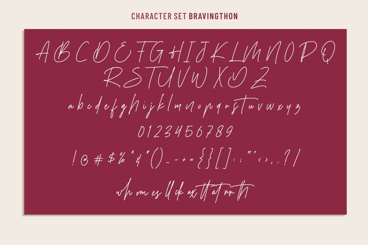 Bravingthon - Casual Signature Font preview 8