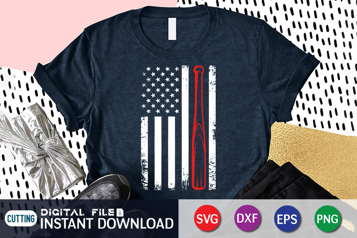 Baseball American Flag Shirt, an Object Graphic by FunnySVGCrafts (Photo 2 of 3)