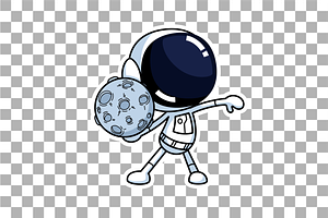 Cute Astronaut Holding The Moon