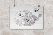 Ten funny fishes . Coloring pages., a Graphic by Anna Violet (Thumbnail 5 of 5)