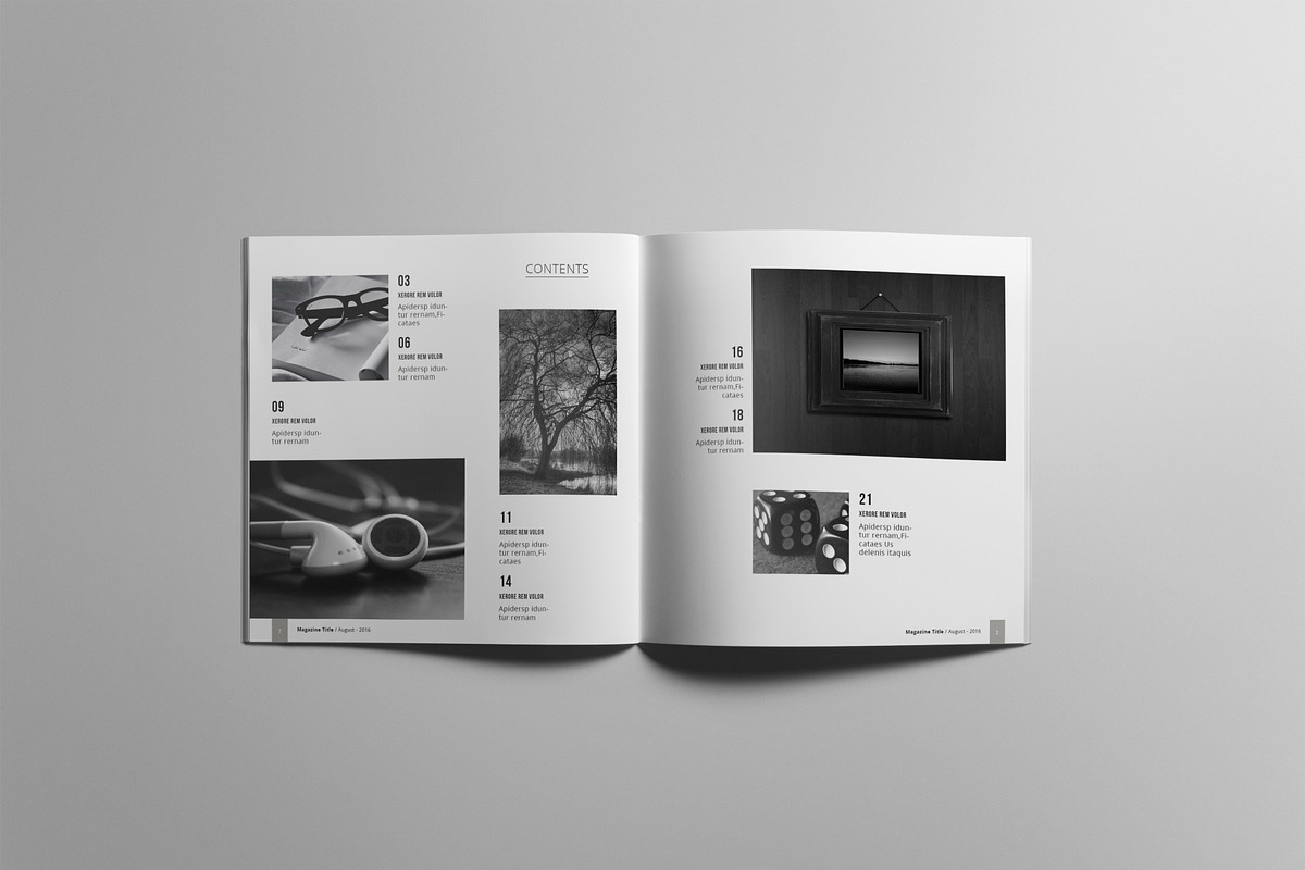 Minimal Square Magazine Template, a Magazine Template by Uloel Design (Photo 3 of 12)