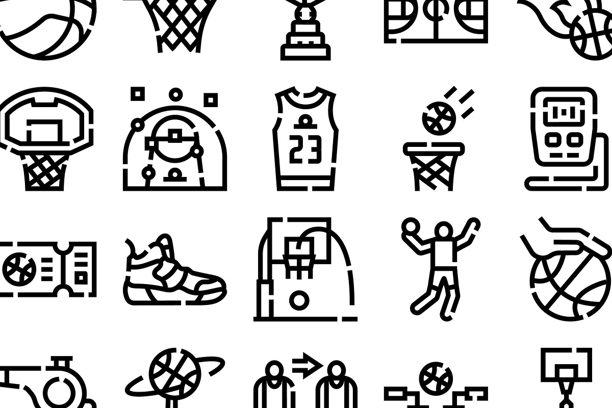 Basketball sport game icons and, an Object Graphic by pikepicture (Photo 3 of 3)
