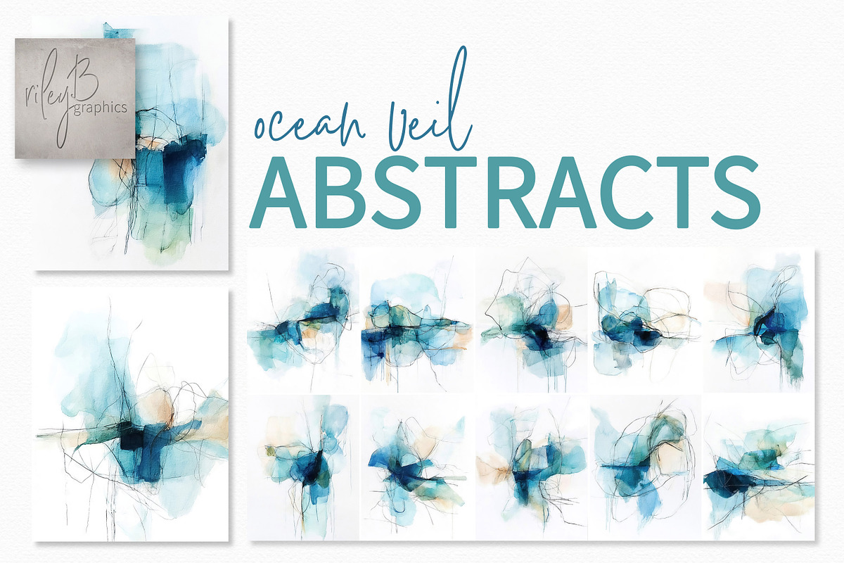 Ocean Veil Abstracts, a Decorative Illustration by rileyBgraphics (Photo 1 of 7)