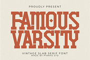 Famous Varsity - Vintage Slab Serif, a Slab Serif Font by Pian45 Studio (Thumbnail 1 of 12)