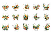 Whimsical spring butterfly clipart, an Illustration by SinaCreation (Thumbnail 2 of 11)