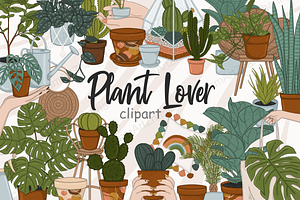 Plant Lover Clipart, an Illustration by GlamArtZhanna