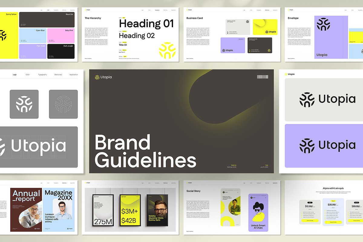 Utopia V4- Brand Guidelines Template, a Branding & Logo Template by graphypix (Photo 6 of 14)