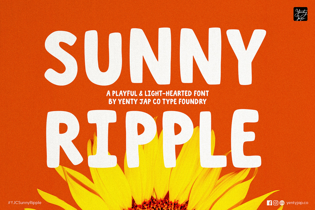 YJC Sunny Ripple, a Handwritten Font by YENTY JAP CO (Photo 1 of 9)