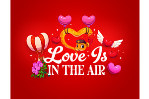 Valentine day love is in the air, a Seasonal Illustration by Vector Tradition