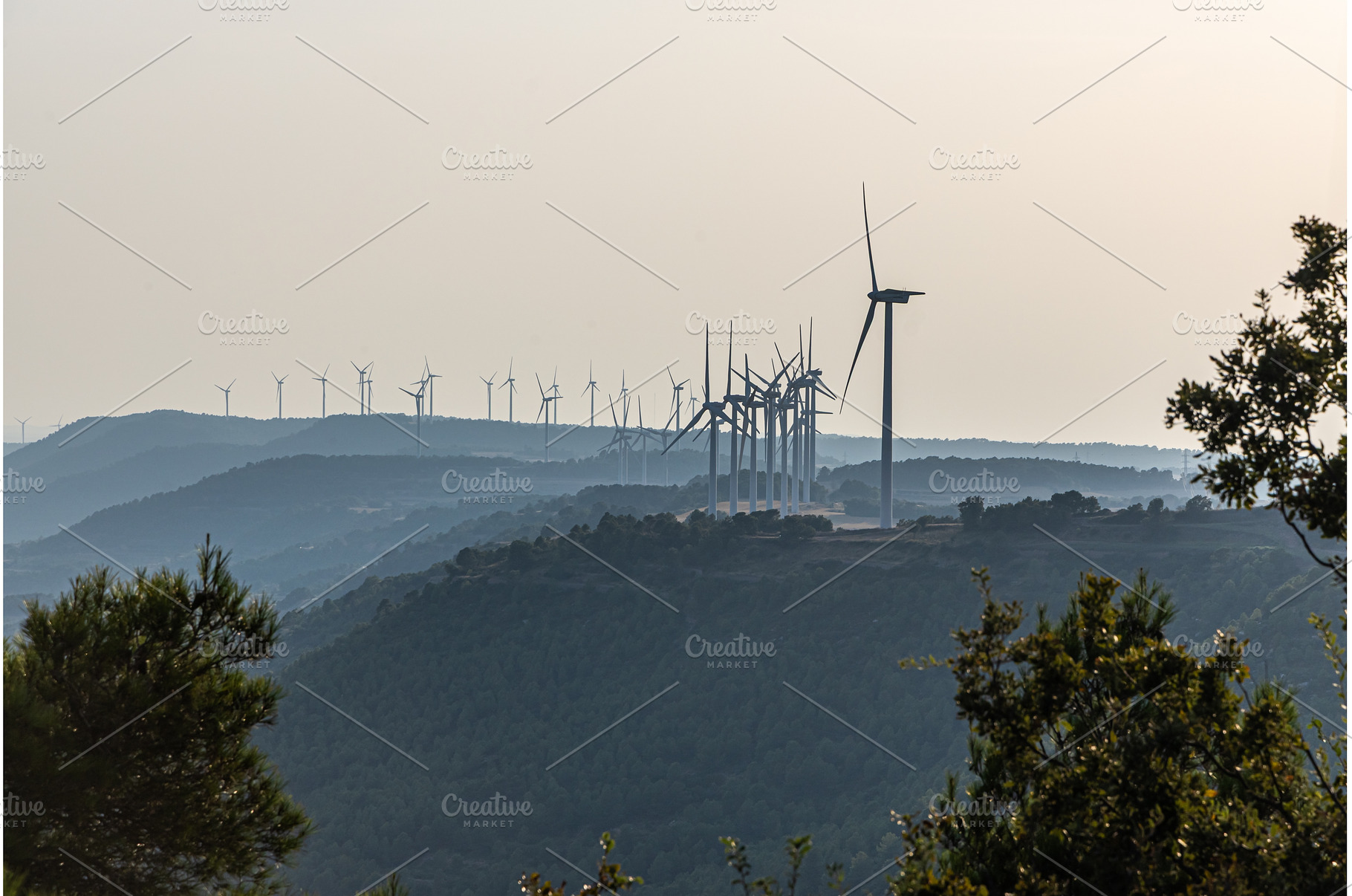 Wind Turbines in Scenic Landscape at, a Technology Photo by Illustrations&photos