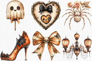 Watercolor Sepia Coquette Halloween, an Illustration by Canvas Craft (Thumbnail 4 of 8)