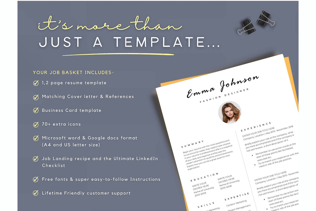 Collage Resume template, Cv template, a Resume Template by Climbwithelevator (Photo 7 of 9)