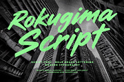 Rokugima Script Font Bold Brush, a Handwritten Font by Maulana Creative (Thumbnail 1 of 7)