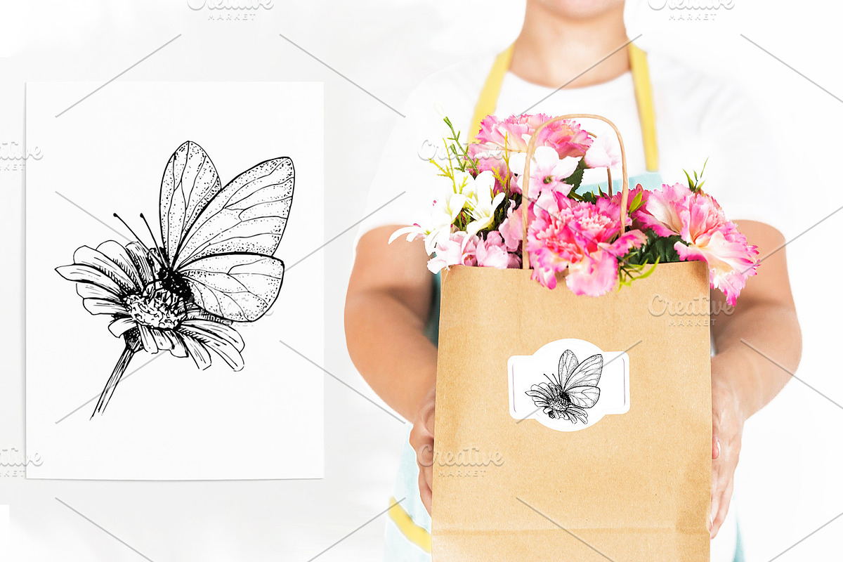 Butterfly. Hand-drawn sketch., an Illustration by Canatic (Photo 5 of 6)