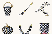 Black & White Checkered Halloween, a Seasonal Illustration by BusyDaydesign (Thumbnail 3 of 9)
