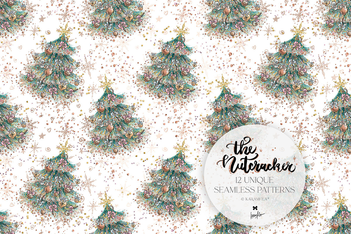 Nutcracker Christmas Magic Patterns, a Pattern Graphic by KaramfilaS (Photo 13 of 21)