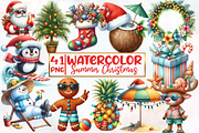 Summer Christmas PNG Watercolor, an Illustration by Designworld (Thumbnail 1 of 6)