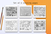 Set of 6 coloring pages, a Decorative Illustration by Lyolya Profitrolya (Thumbnail 1 of 4)