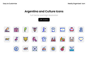 Argentina and Culture Icons, a Solid Icon by Wencory
