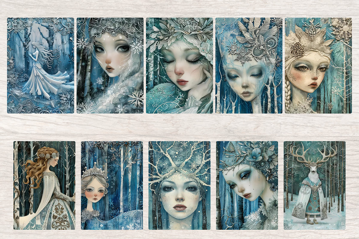 ICY QUEEN WINTER JUNK JOURNAL PAGES, a Person Illustration by Daring Digies (Photo 2 of 6)