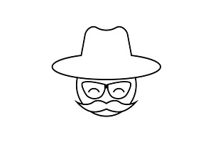 Man With A Mustache And A Hat Icon