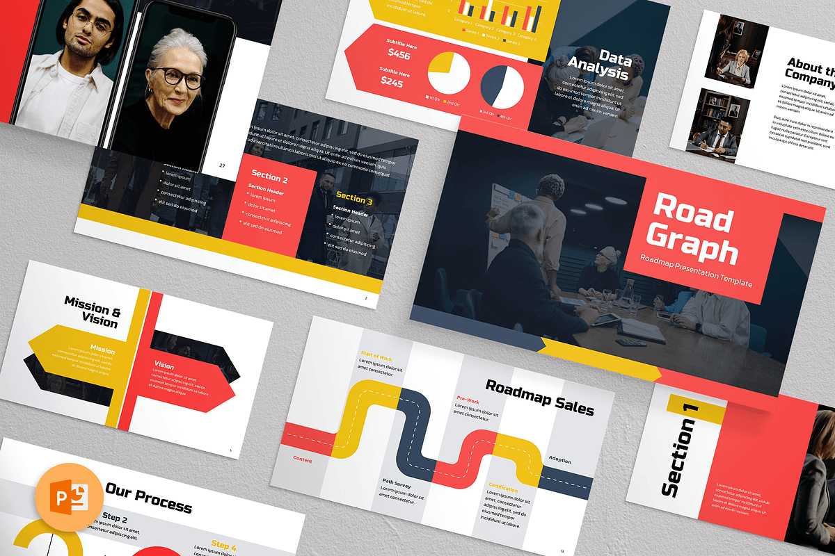 Project Roadmap PowerPoint Template, a Presentation Template by Flat Icons (Photo 5 of 6)