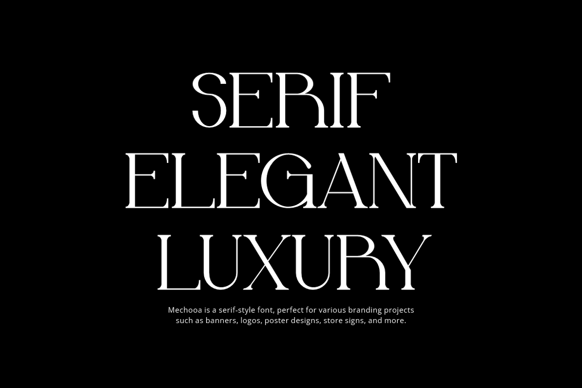 Mechooa - Modern Elegant Font, a Serif Font by Iqsiart Studio (Photo 3 of 8)