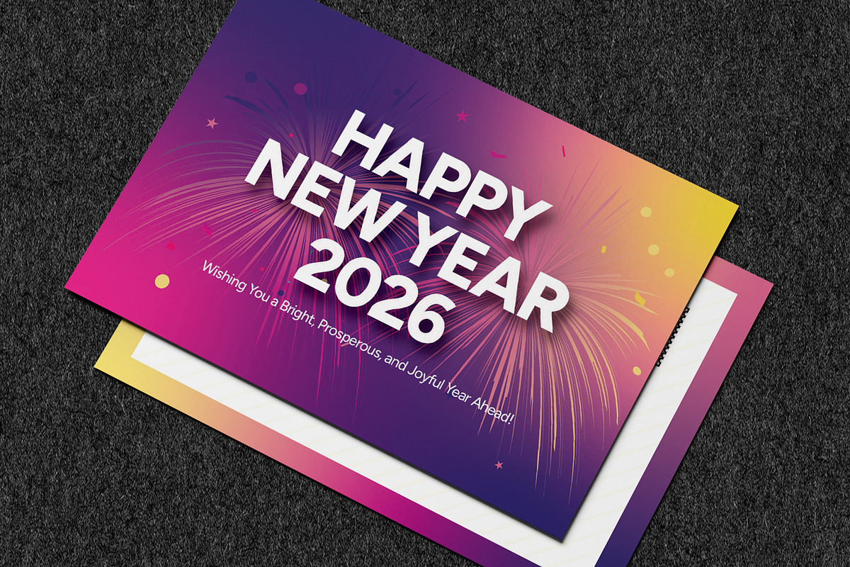 Happy New Year Postcard, a Business Card Template by MightyDesign (Photo 3 of 6)