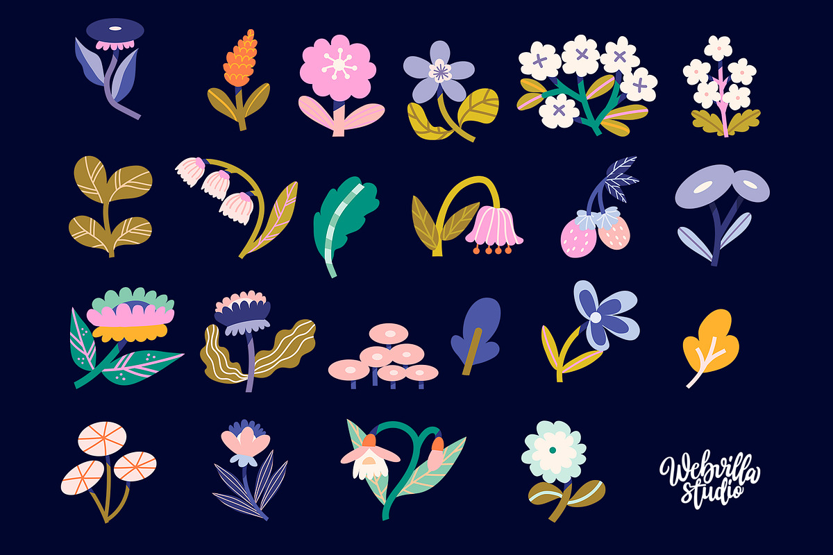Spring Flowers Set, a Seasonal Illustration by Bloomart Studio (Photo 3 of 7)