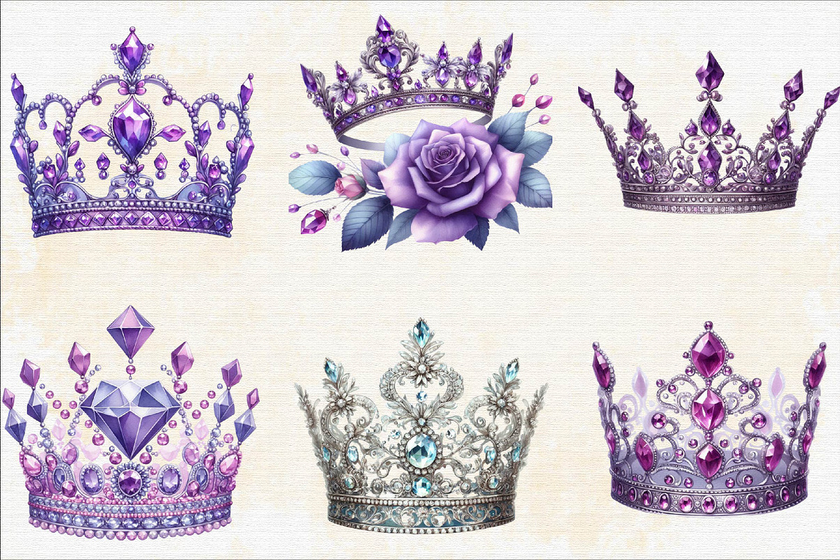 Purple Diamond Queen Tiara Sublimat, an Illustration by SVGArt (Photo 2 of 9)
