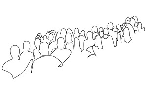 Group of people waiting in line